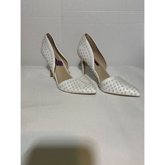 French Connection Womens Forever Studded White Pumps Size 8.5 - Picture 6 of 14